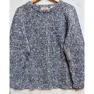 VINTAGE B&D BEAU CHAMP BLUE AND WHITE MARBLE MENS KNIT SWEATER SIZE MEDIUM